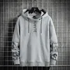 Single Road Heren Hoodies Patchwork Mode Harajuku Sweatshirt Hiphop Japanse Streetwear Casual Zwarte Oversized Hoodie 220215