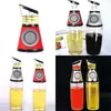 Press Oil Pot Mätbar oljeglasflaska med skala läckageförebyggande Vinägerflaskor Köksdispenser Kruvbehållare 11cm H1