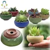 12 sztuk Lodowa Creamic Ceramic Doniczki Padzarki Do Soczyste Rośliny Mini Bonsai Pot Home Ogród Dekoracji Soczyste Plant Doniczki Gyh Y200723