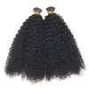 Afro kinky curly i tips hårförlängningar naturlig svart färg microlinks förverkade iTip hårförlängning 100g