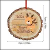 クリスマスの飾りお祝いパーティー用品ホームガーデンかわいい木のアクリルペンダント2021装飾結婚式のタグベビーシャワー洗い流すFa