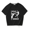 Pole Dance Grafische Grappige Casual Dames Crop Top 100% Katoen Korte T-shirt Dames Camisetas Verano Mujer Kleding Harajuku 220304