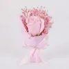 Nuovo bellissimo bouquet di rose singole tenuto a mano con sapone fiore regalo per la festa della mamma mini bouquet regalo di compleanno decorazioni fiori artificiali con scatola