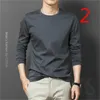 Camiseta manga larga otoño e invierno engrosada más algodón terciopelo interior modal color liso 201116