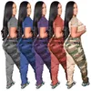 2023 Spring / Summer Two Pants Sets Women Blocking Camouflage Jogging Suit Animal Print 2 Piece Set