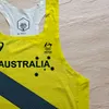 Australie National Team Man Fast Running Net Respirant Gilet Marathon Athlète Professionnel Athlétisme Singlet Personnalisable 220309