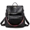 PU Guitar Strap Backpack Brown Faux Leather Shoulder Backpacks 20Colors Girl School Bag DOM1404