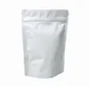 100pcs lot Matte White Aluminum Foil Food Doypack Zip Lock Package Bag With Window Reclosable Mylar Zipper Pouche280h