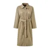 Cool PU Leather Long Jacket Nieuwe herfst vrouwen losse riem windschepen trench jas slanke veer