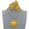Anniyo Etiope Jewelry Sets Ciondolo collane orecchini anello braccialetti per le donne color oro colore eritreo africano bride regali # 207506 220105