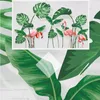 Foto feita sob encomenda 3D Papel de Parede Parede Modern Simple Green Leaves Banana Floresta Tropical Birds Papier Peint Mural