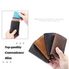 RFID Blocking Vintage Automatic Leather Credit Card Holder Men Aluminum Alloy Metal Business ID Multifunction Cardholder Thin Wallet for Man