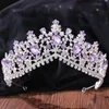 Silver Purple Rhinestone Tiaras Crowns Headbands Bride Party Diadem Bridal Wedding Hair Jewelry Ornaments Jewellry3098214