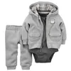 kids baby bebes boy clothes set hooded jacket rompers pants infant boy girl clothing Autumn Spring children suits newborn set LJ201223