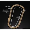 12 mm Miami Cuban Link Kette Halskette Armbänder Set für Herren Bling Hip Hop Iced Out Diamant Gold Silber Rapper Ketten Frauen Luxus Esvvc255d