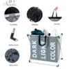 Shushi portable waterproof Laundry bags & Baskets storage bag metal basket laundry Organizer home dirty cloth laundry hamper LJ201204