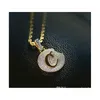 18k Gold Plaated Cookies Pendant Necklace Iced Out Cubic Zircon Mens Hip Hop Bling Wmtudn Luckyhat