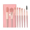 8 stks make-up borstel set roze zachte synthetische haar reizen make-up borstels kit multifunctionele cosmetische make-up borstels gereedschap 20 sets / partij DHL