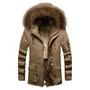 남성용 겨울 파카 모피 칼라 긴 재킷 두꺼운 겨울 야외 재킷 남성 따뜻한면 코트 후드 윈드웨어 재킷 201210