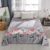 Bonenjoy 1 pc Bed Sheet Single Size Flower Reactive Printed Flat Sheet for Adults Queen King Size Polyester Top Sheets Double 201113