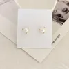 Colorful Zircon Ear Studs Round Crystal Earrings 18K gold Cover Brass Cute Jewelry for Girls