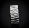 placcatura 925 Sterling Silver Ring Weave Mesh Finger Ring Band ring per le donne Fashion Wedding Jewelry Gift MOQ 10 pezzi US size 6/7/8/9