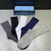 Дизайнерские мужские и женские носки, пять брендов, роскошные спортивные зимние сетчатые носки с буквенным принтом, хлопковые мужские женские носки с коробкой для подарка