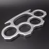 Silver Black Metal Knuckle Duster Four Finger Self Defense Tools Camping Men and Women Safety-defend EDC Pocket Tool