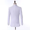 Yüksek Kalite Bir Düğme Beyaz Paisley Damat Smokin Şal Yaka Groomsmen Mens Suits Blazers (Ceket + Pantolon + Kravat) W: 715 201123