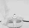 Venice adult masquerade Princess Party Masks female half face sexy side flower ostrich feather mask birthday opening ceremony