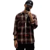 Men's Casual Shirts Vintage American jacket thickened casual large flannel brushed Long Sleeve Plaid shirt fashion