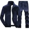 Solid Tracksuit Men Fashion Hoodies Set Zipper Mens Sweat Suit Sweatshirts Pants Mane Jogging Fitness Training Suits Coats 201116