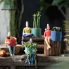 Crosswell абстрактный мультипликационный персонаж керамический цветочный горшок сад зеленый завод суккулентный горшок домой настольные украшения на день рождения подарок Y200709
