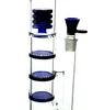 17 Inch Vidro Blue Water PipeAssorted Cor Bong quadruplicou Percolators 3 Mass Comb Filter e Caliane 1 Perc Água bongs 18MM Joint