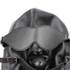 NXY SM Giocattolo adulto del sesso Morbido cappuccio in pelle PU Copricapo Bondage con bavaglio a sfera Maschera nera Benda sull'occhio Benda per gli occhi Schiavo Bdsm Prodotto7229504