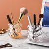 Glass Makeup Brush Holder Decorative Bubble Beaded Desk Organizer Pen Pencil Cup Candle Jar For Home Office Clear Amber Gray