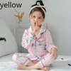 Spring and autumn children889s long sleeved pajamas suit for kids 100cottonSilk girls boys household clothes children pajamas De3056070