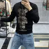 Men's Hoodies Bear Rhinestone Slim Fit New Personalized Korean Trend Heavy Embroidery Fashion Brand Casual Bottomed Shirt Male Top Pullover Autumn Winter