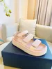 2022 early spring women designers sandals Luxury sandal flat bottom roman shoes pink leather two straps size 35-40