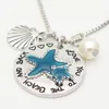 I Love you to the beach and back Beach keychain necklace Natural necklace Summer jewelry Women's Starfish Necklace216r