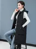 Automne et hiver gilet femmes gilet long chaud matelassé noir sans manches gilets pour femme grande taille femmes veste manteaux 201214