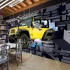 Dimensioni personalizzate 3D Car Through The Wall Paintings Stereo Brick Bar Ristorante Sfondo Decorazione Pittura Carta da parati murale