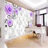 Beibehang Custom Photo Wallpaper Naklejki Fioletowy Rose Flower Vine 3D Soft Case TV Wall Papel de Parede 3D Para Sala Atacado