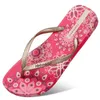 Vrouwen zomer bohemia strand sandalen platte slippers dames mode slippers indoor schoenen zilveren bloemen dia's y200107