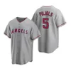 Erkek Kadın Gençlik #5 Albert Pujols 28 Andrew Heaney 17 Shohei Ohtani 27 Mike Alabalık Özel Gri Yol Jersey