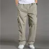 Summer Cotton Men Cargo Pants Mens Joggers Baggy Tactical Pants Lightweight Army Green Work Pant Loose Casual Trousers Plus size 201110