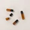 Leeg Glas Roll-On Parfum Fles Kleine Amber Essential Oil Injectieflacon Vulbare Glas Cosmetische Verpakking Container te koop