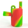 Shaped Silicone Pipe Portable Colorful Bucket Type Tobacco pipes with Titanium nails Silicones