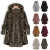 Pelliccia da donna Faux Women Winter Leopard Cappotto Leopardo Teddy Fleece Hooded Bruffy Cardigan Giacca largamente 5xl Giacca allentata Cappotti