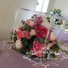 2 pezzi decorazione di nozze sfondo cornice centrotavola di nozze stand composizione floreale vaso trasparente supporto per torta di cristallo portacandele 201204
